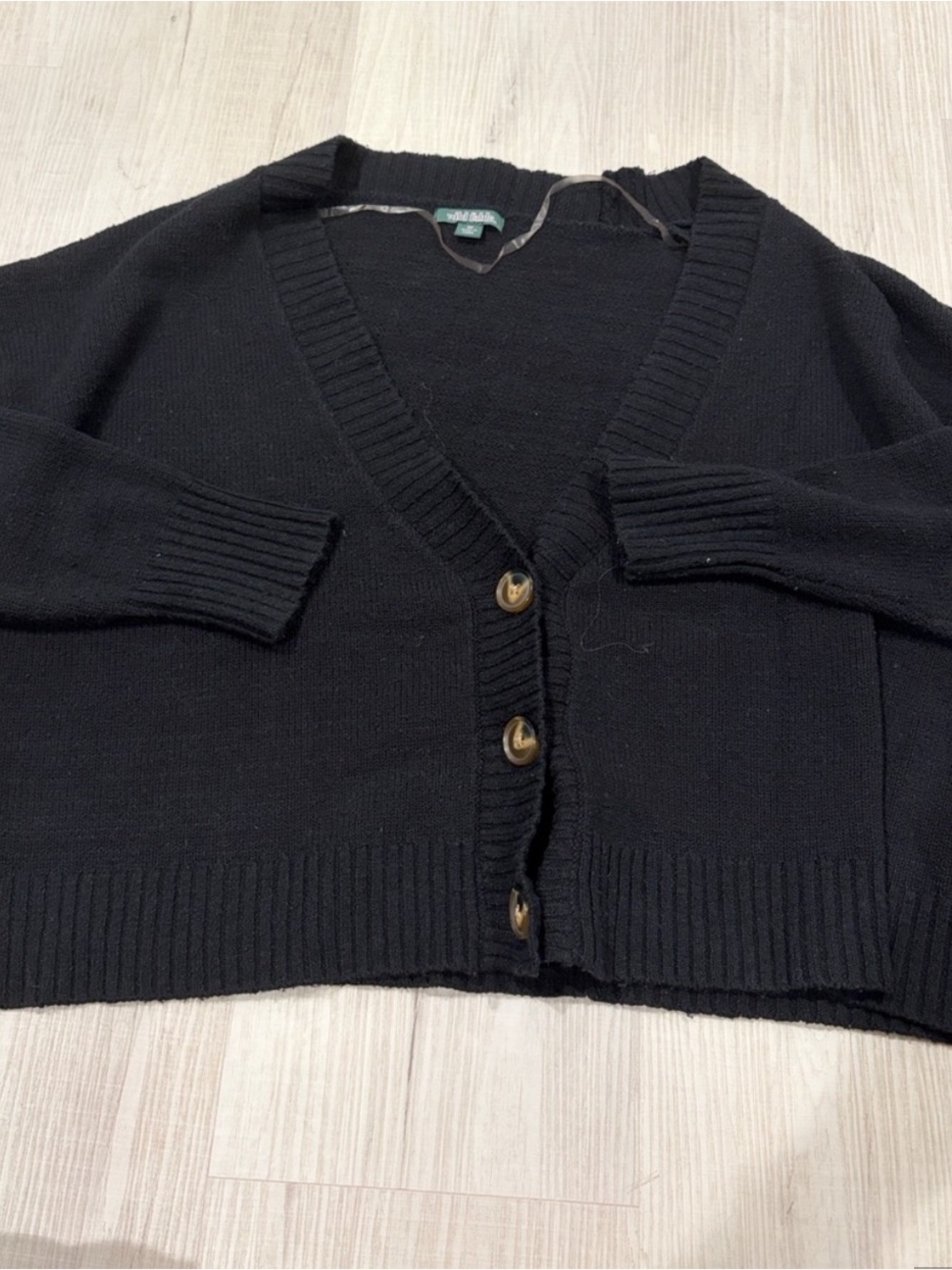 Wild fable Black V-Neck Button Cardigan